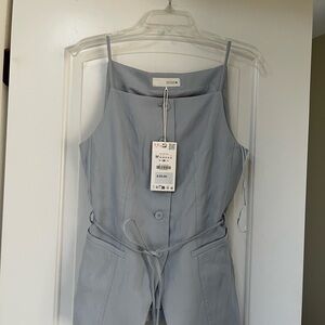 Zara Sky Blue Buttoned Vest